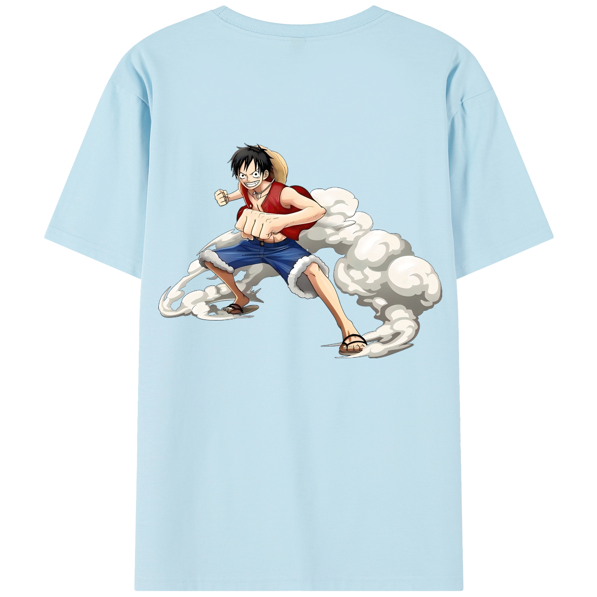 ワンピース モンキー・D・ルフィ ONE PIECE Monkey D. Luffy 綿100％半袖Tシャツ（背面プリント）